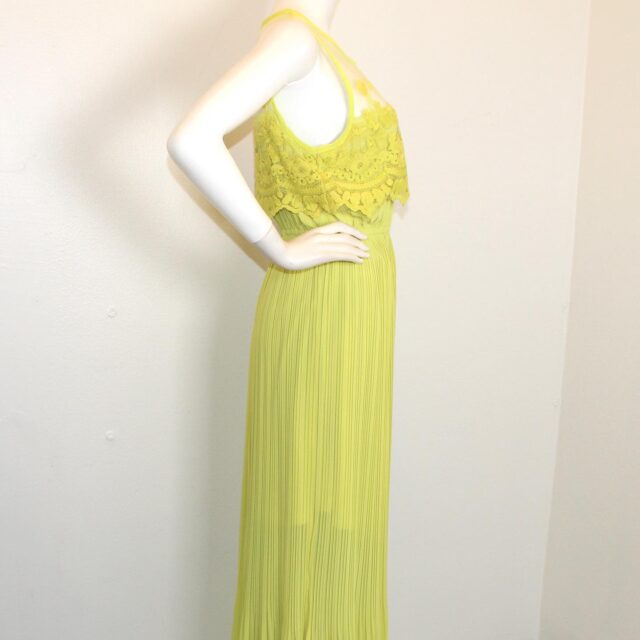 DARLING #41749 Neon Yellow Green Long Dress Womens (Size L) 5