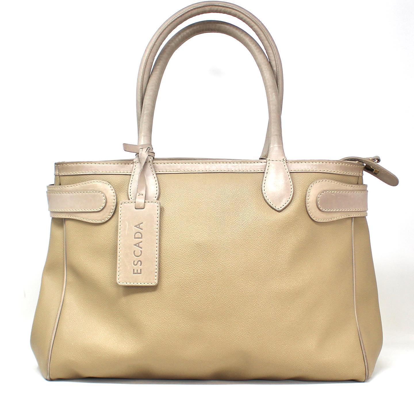 ESCADA #41725 Grey Leather Shoulder Bag 1