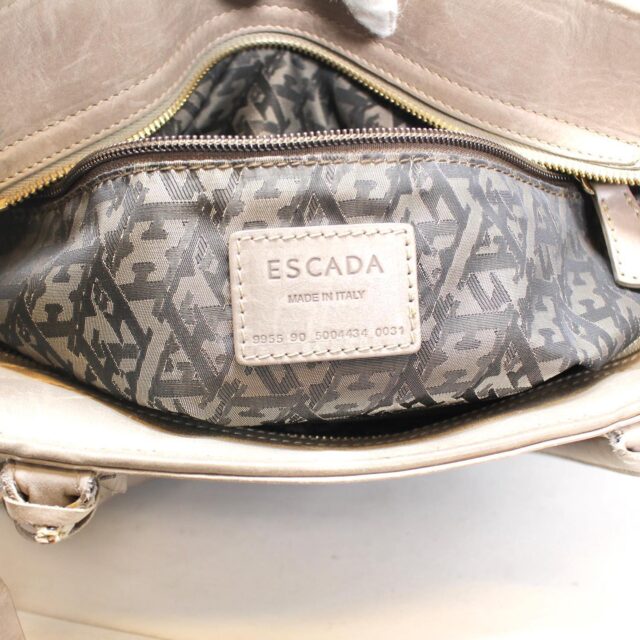 ESCADA #41725 Grey Leather Shoulder Bag 8