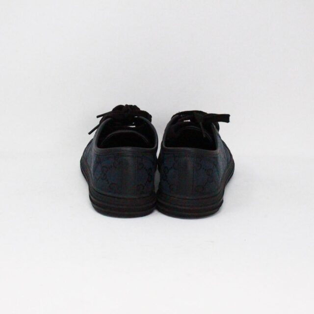 GUCCI #416375 Black Low Top Monogram Canvas Cap Toe Sneakers (US 5 EU 35) 3