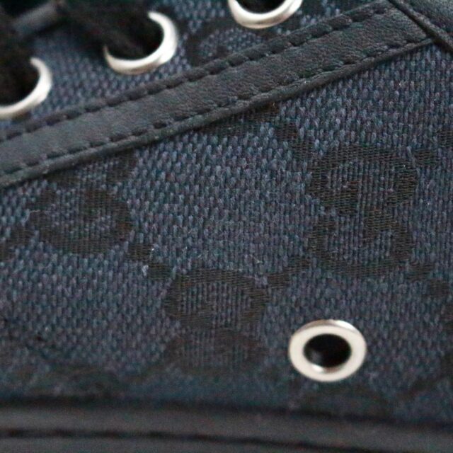 GUCCI #416375 Black Low Top Monogram Canvas Cap Toe Sneakers (US 5 EU 35) 9