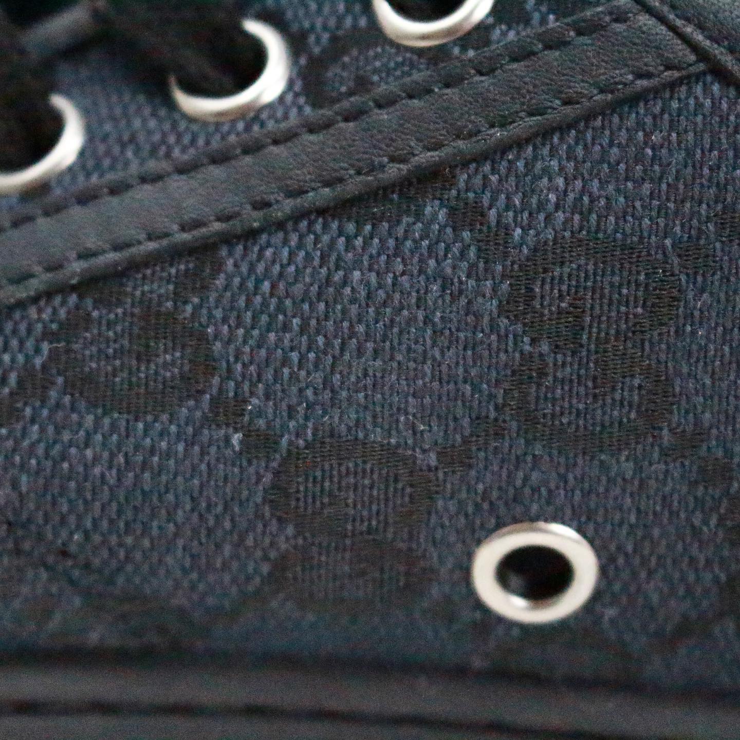 Gucci Blue GG Monogram Denim & White Leather Hightop Sneakers U.S 6 EU 36.5