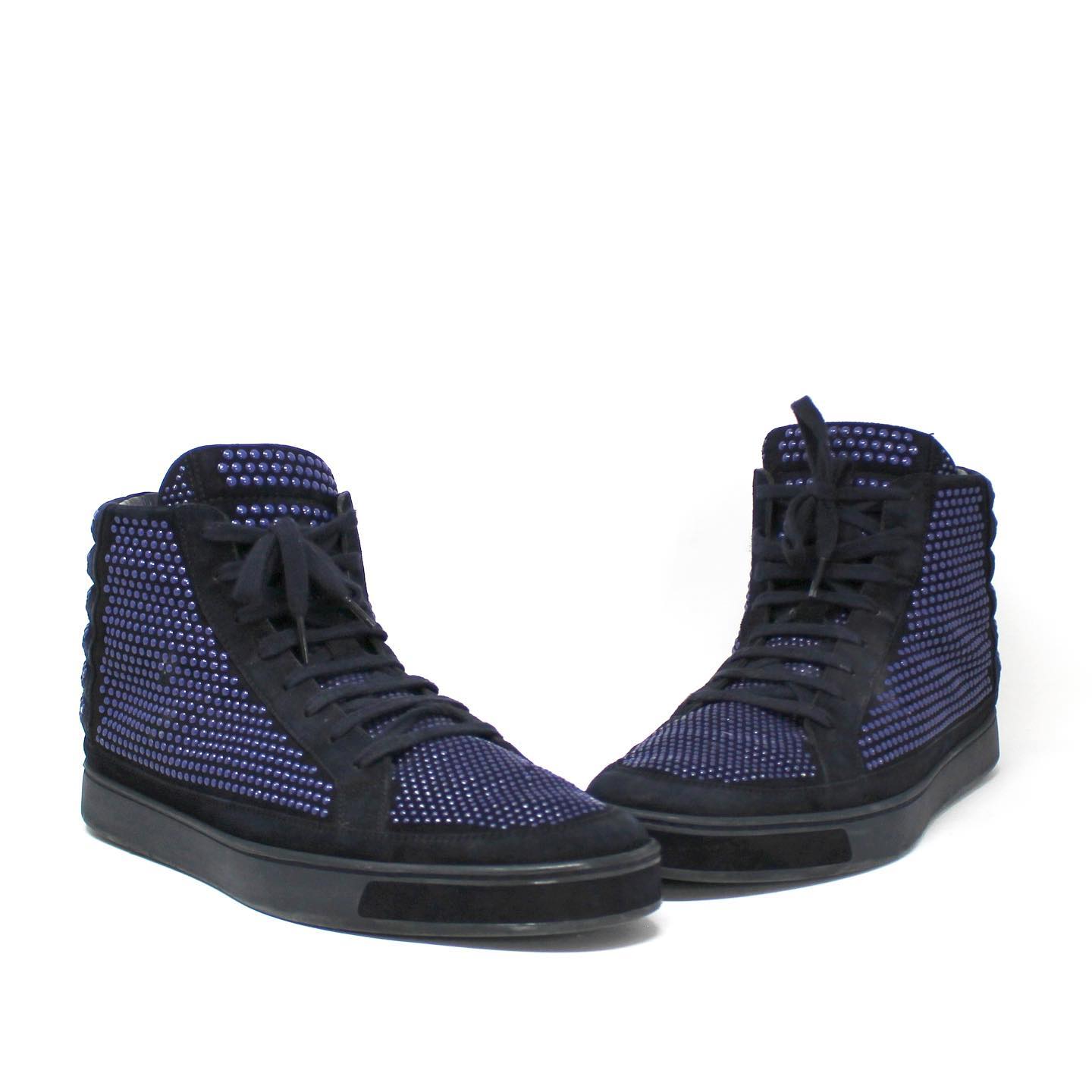 GUCCI #41787 Navy Sequins High Top Sneakers (US 9.5 EU 39.5) 1