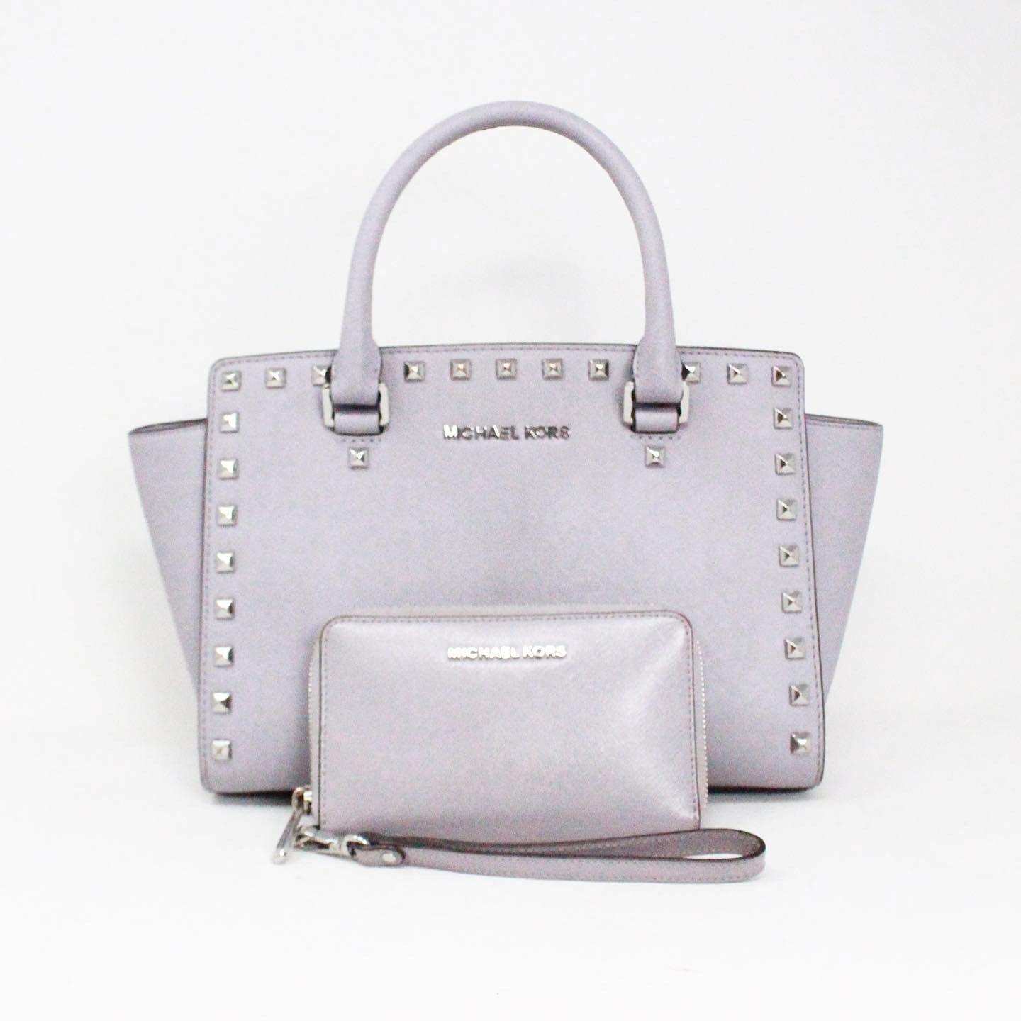MICHAEL KORS #42099 Lilac Saffiano Leather Handbag & Wallet Bundle 1