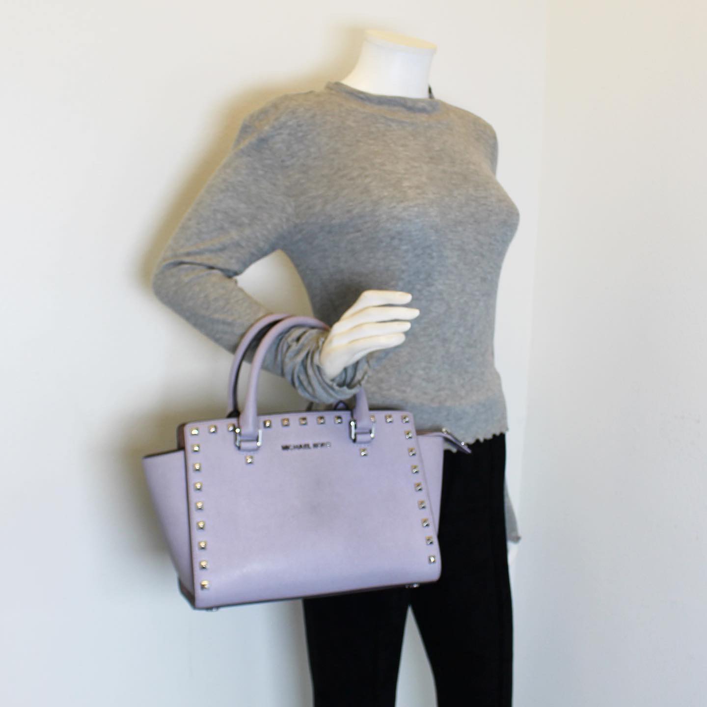 MICHAEL KORS #42099 Lilac Saffiano Leather Handbag & Wallet Bundle 8