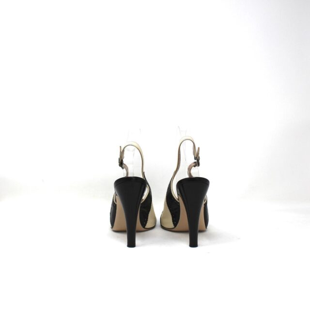 SALVATORE FERRAGAMO #41877 Black Beige Heels Womens (US 8.5 EU 38.5) 4