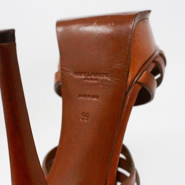 YSL 41549 Brown Leather Tribute Heels US 9 EU 39 9