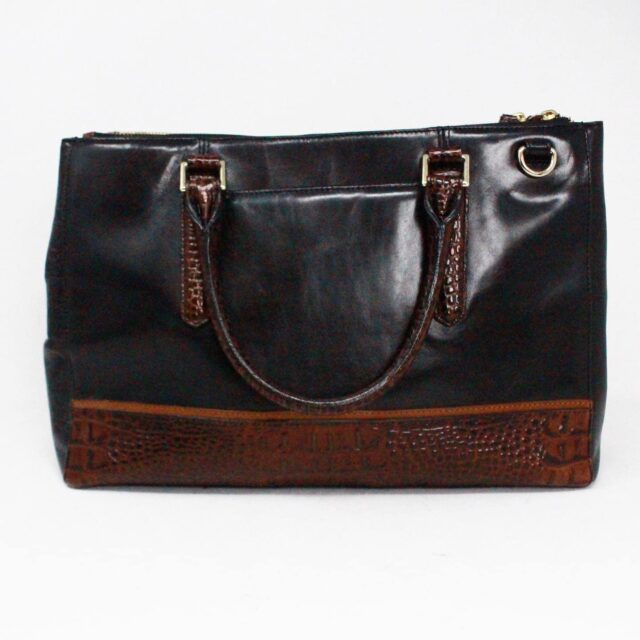 BRAHMIN #42120 Black Leather Satchel Bag 2
