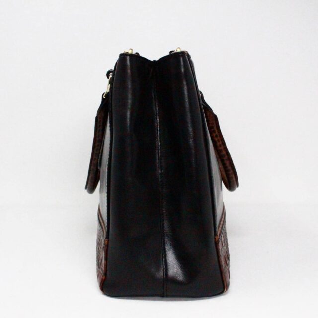 BRAHMIN #42120 Black Leather Satchel Bag 3