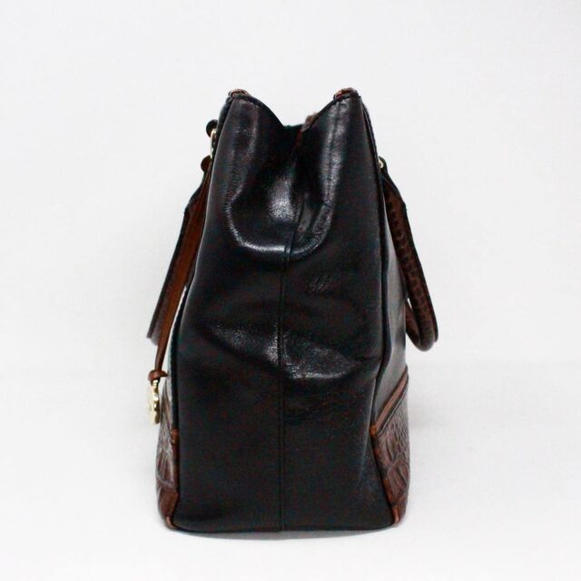 BRAHMIN #42120 Black Leather Satchel Bag 4