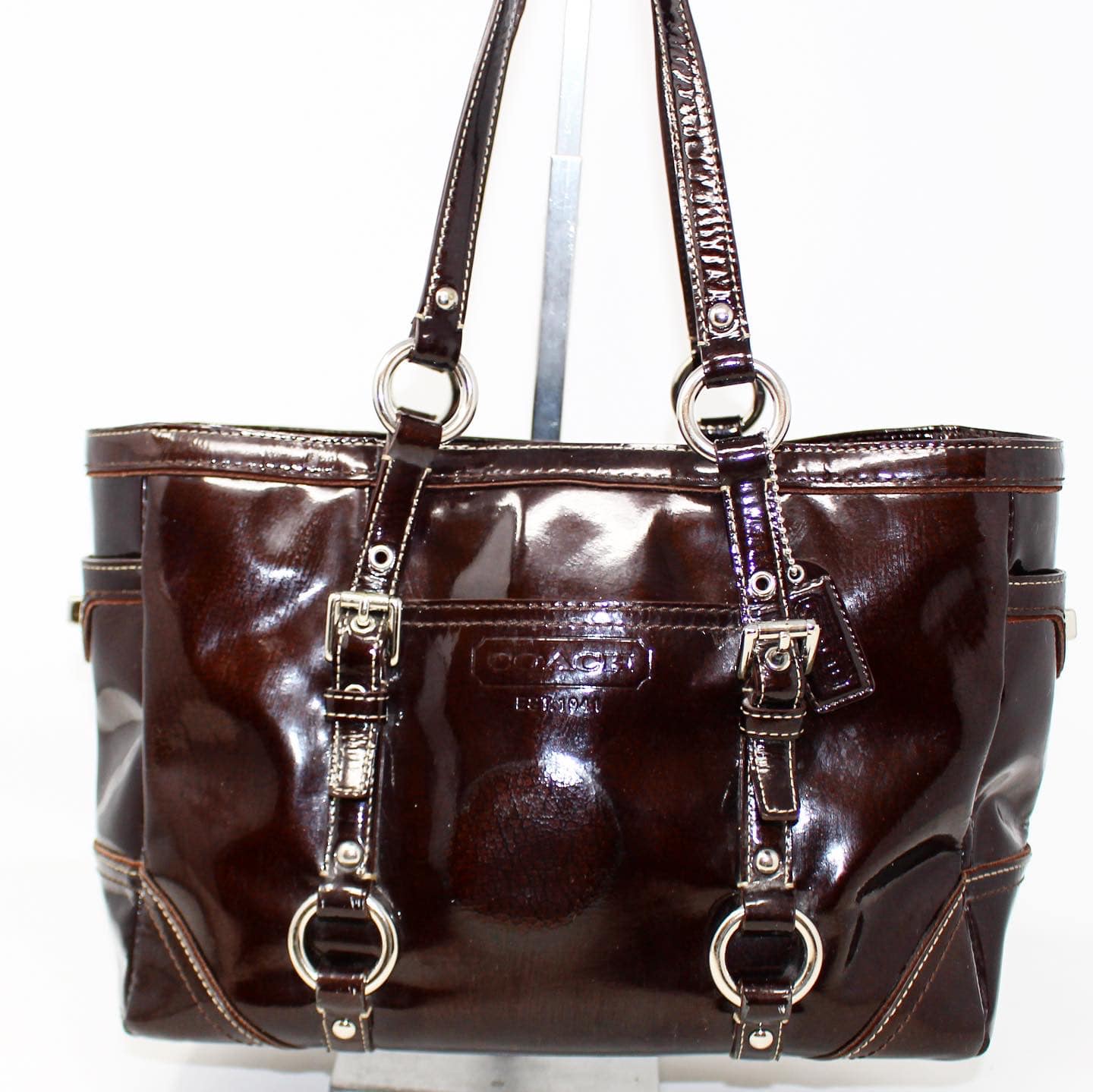 COACH #42320 Purple Patent Leather Handbag 1