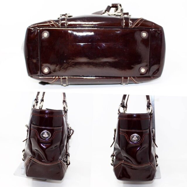 COACH #42320 Purple Patent Leather Handbag 3