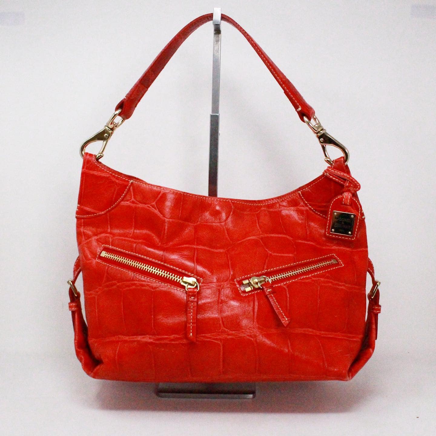 Vintage Dooney and Bourke, red pebble, leather satchel, style handbag -  Ruby Lane