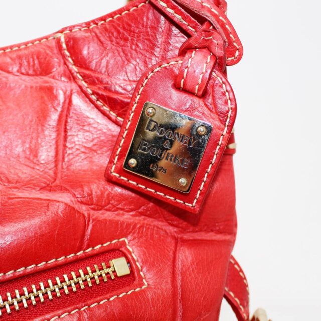 DOONEY & BOURKE #42314 Red Croc Leather Shoulder Bag 7