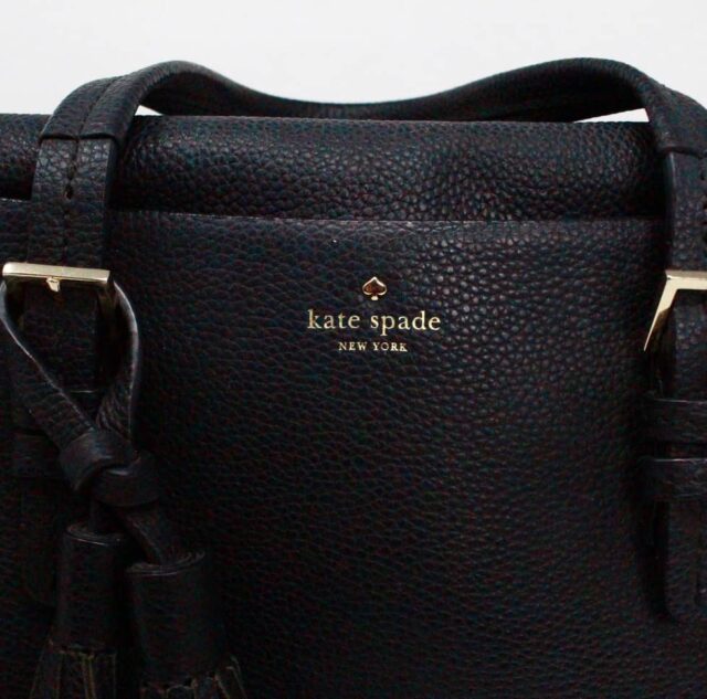 KATE SPADE Black Leather Satchel with Detachable Strap g