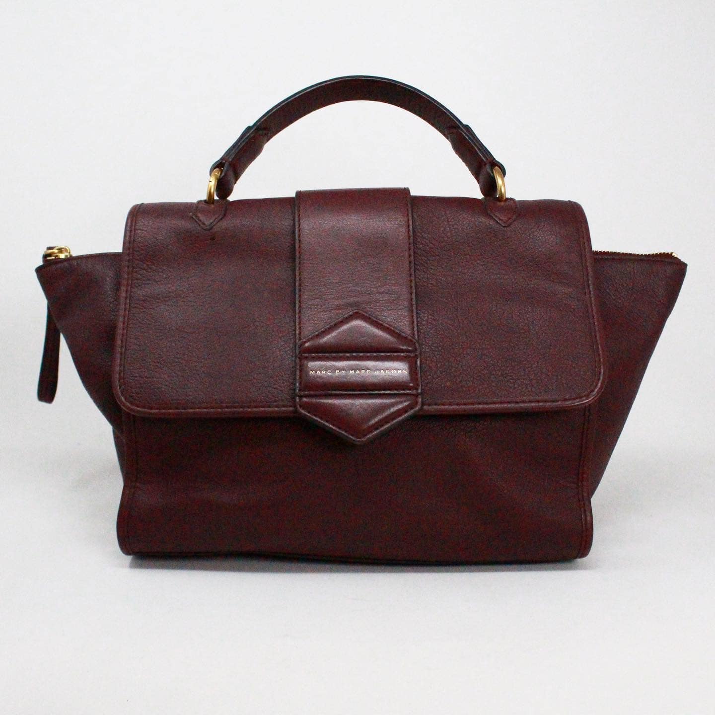 MARC BY MARC JACOBS #42288 Plum Leather Top Handle Satchel with Strap 1