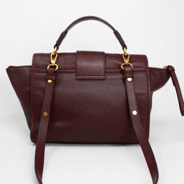 MARC BY MARC JACOBS #42288 Plum Leather Top Handle Satchel with Strap 2