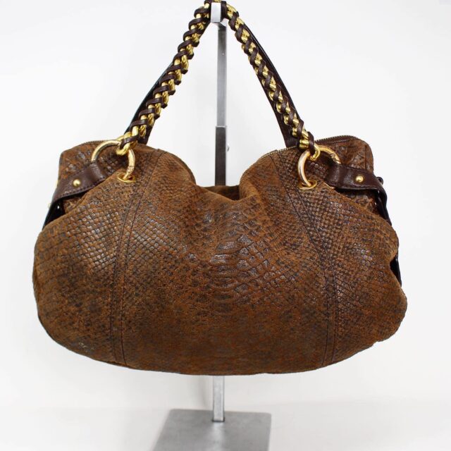 MICHAEL KORS #42324 Brown Python Embossed Handbag 1