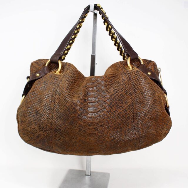 MICHAEL KORS #42324 Brown Python Embossed Handbag 2