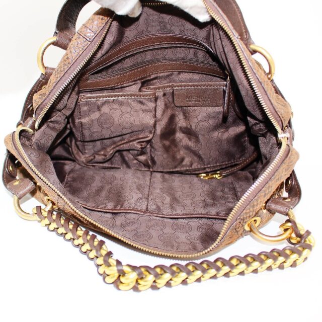 MICHAEL KORS #42324 Brown Python Embossed Handbag 5