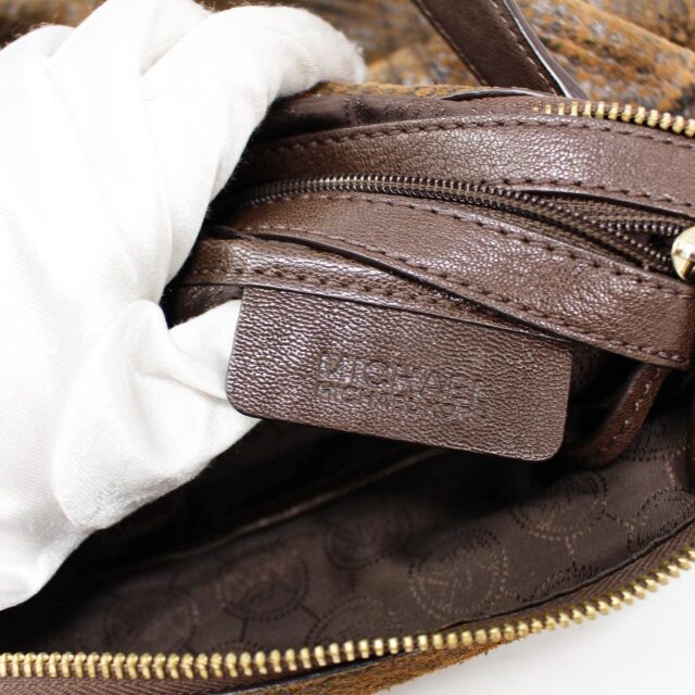 MICHAEL KORS #42324 Brown Python Embossed Handbag 6