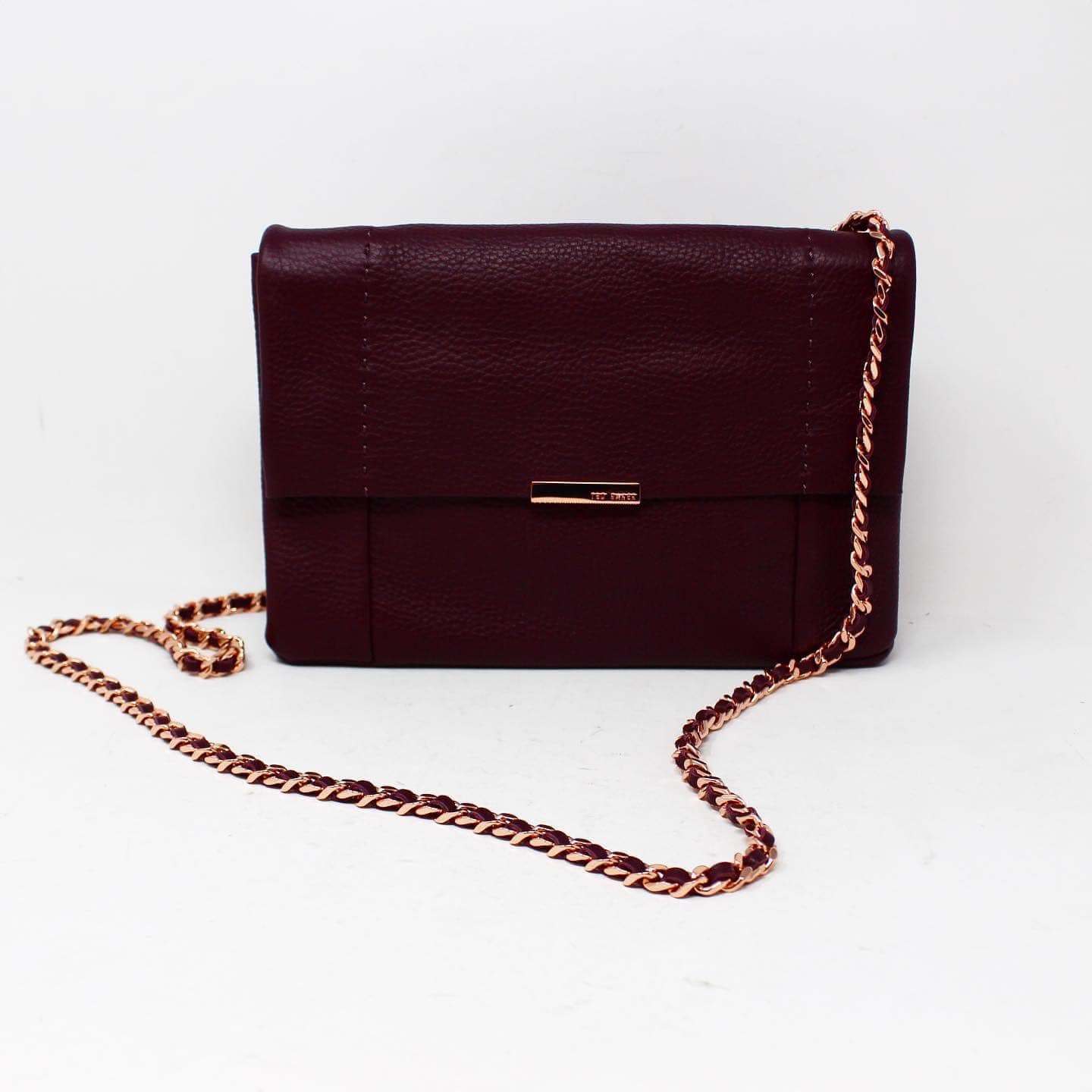 TED BAKER #42270 Maroon Soft Leather Crossbody 1