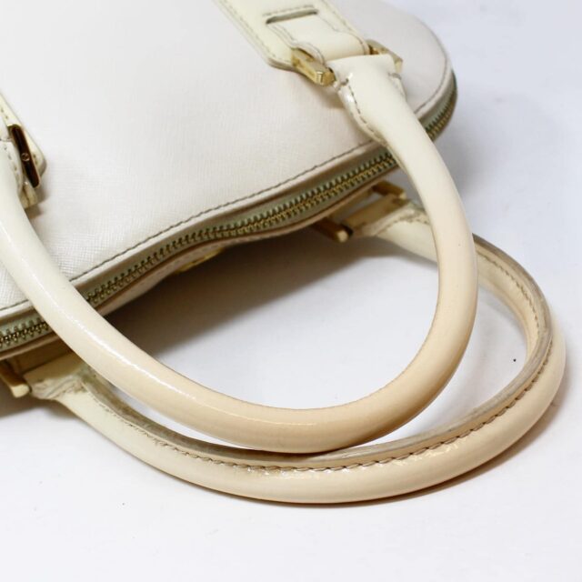 TORY BURCH #42323 Ivory Saffiano Leather Lux Handbag 4