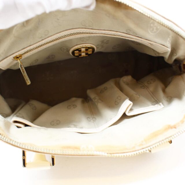 TORY BURCH #42323 Ivory Saffiano Leather Lux Handbag 7