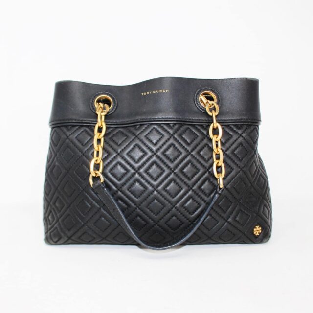 TORY BURCH #42351 Fleming Black Leather Handbag 1