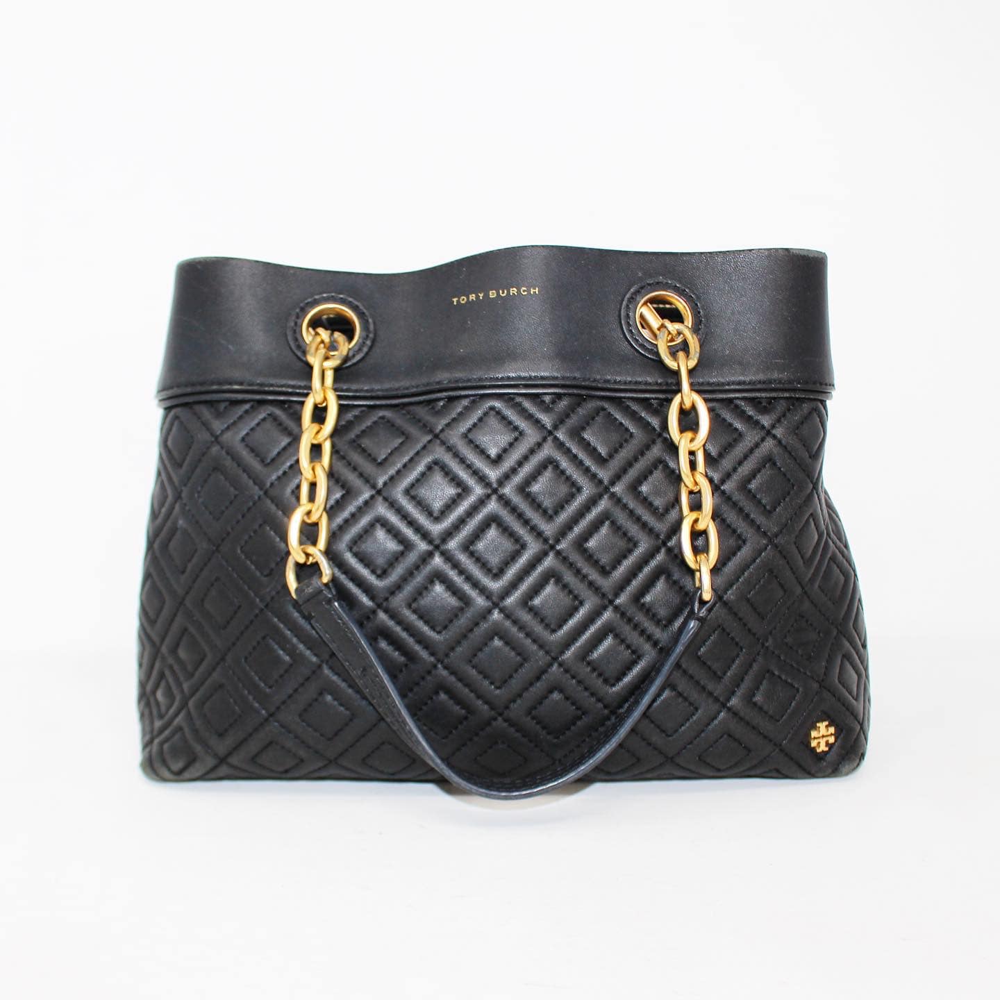 Fleming Small Hobo Bag - Tory Burch - Black/Silver - Leather