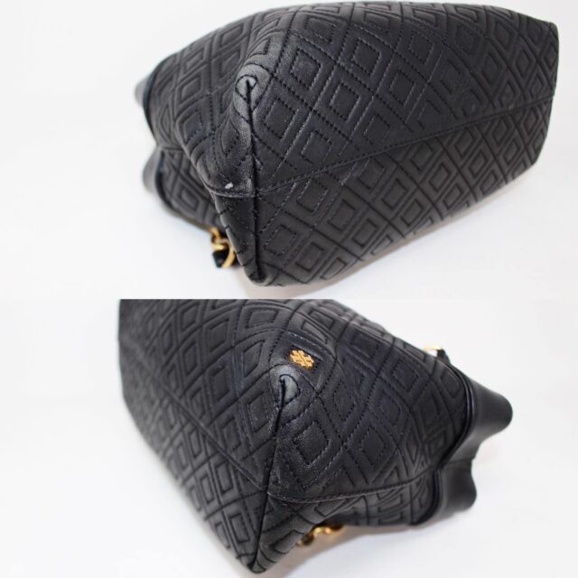 TORY BURCH #42351 Fleming Black Leather Handbag 4