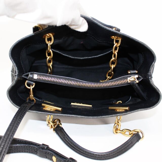 TORY BURCH #42351 Fleming Black Leather Handbag 5