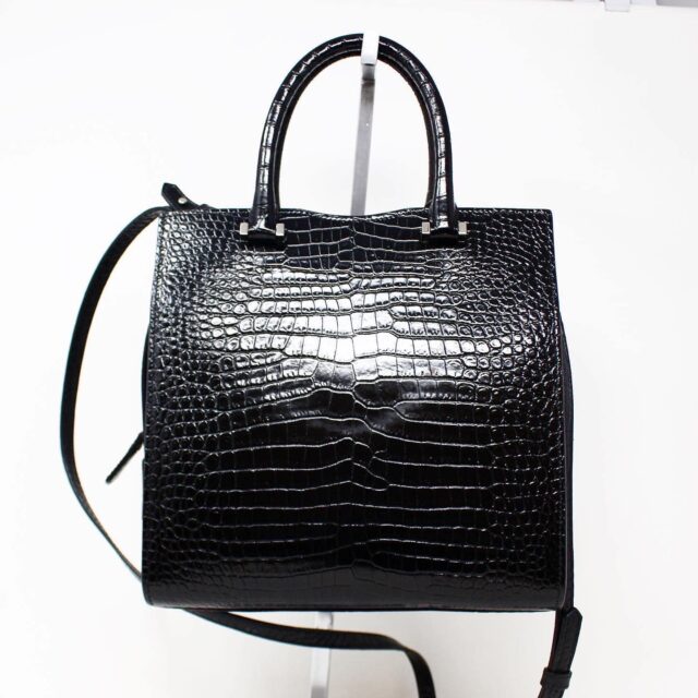 YSL #42427 Uptown Black Embossed Leather Crossbody Bag 2