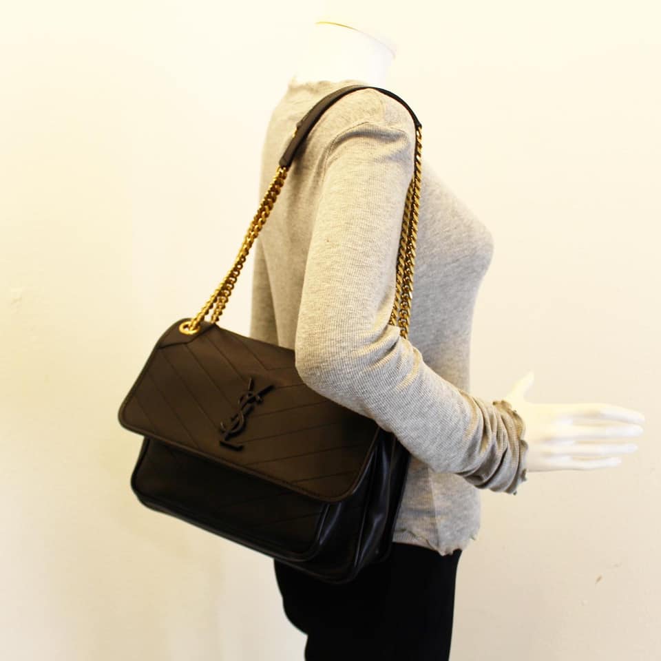 YSL #42745 Niki Black Medium Quilted Leather Handbag 9