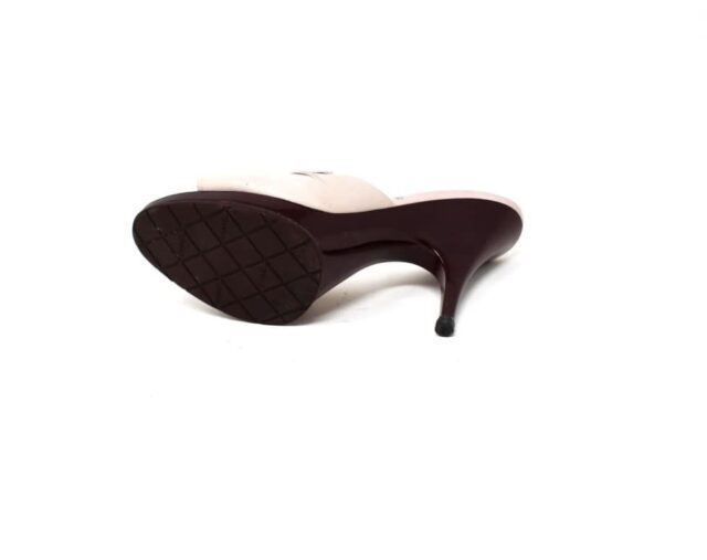 CHANEL #42948 Pink Ruched Leather Zen Toe Heels (US 6 EU 36) 8