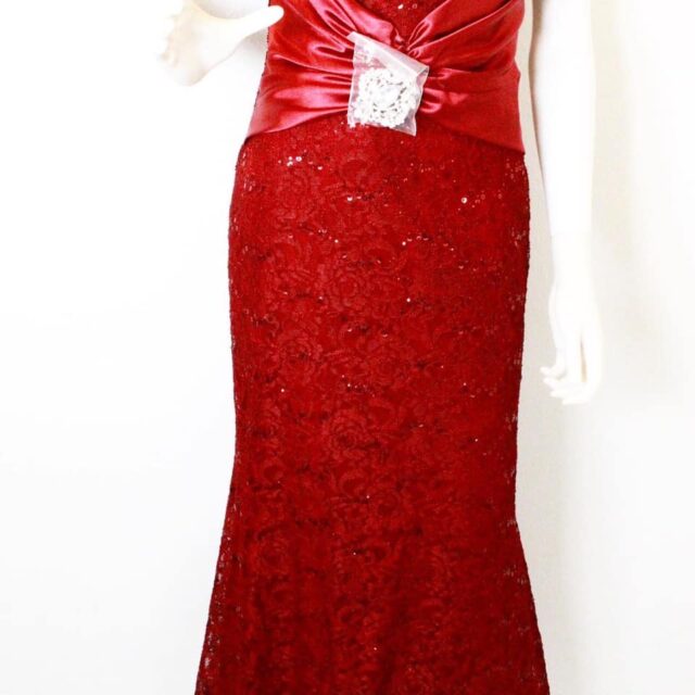 EUREKA #41427 Red Lace Long Dress (Size M) 4