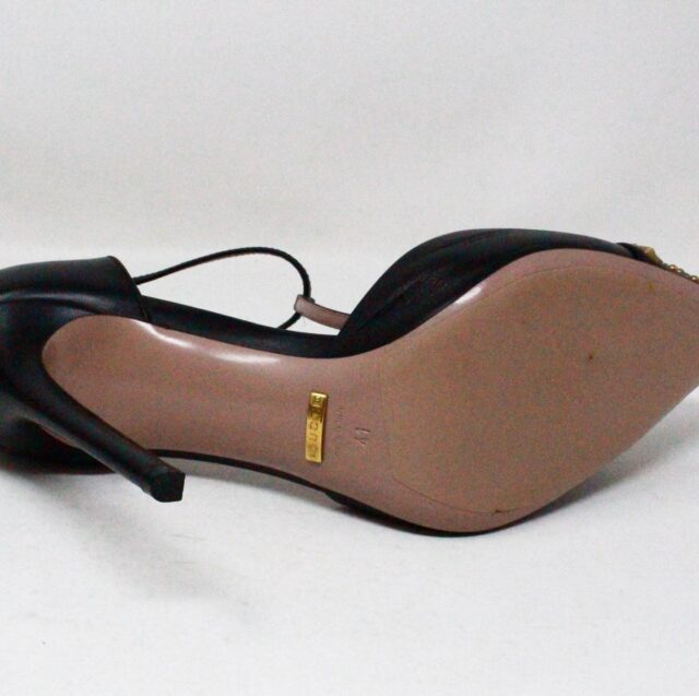 GUCCI #42828 Studded Black Leather Strap Heels (US 10 EU 41) 5