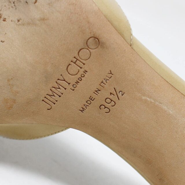 JIMMY CHOO #42893 Beige Patent Leather Open Toe Heels (US 9.5 EU 39.5) 9
