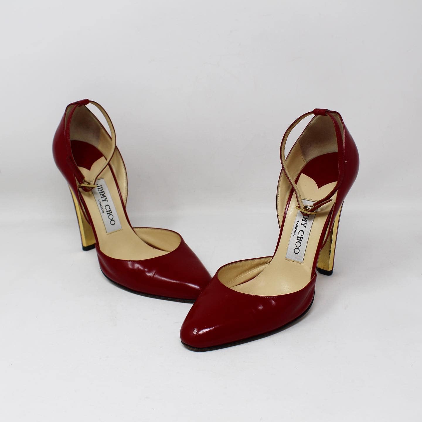 JIMMY CHOO #42925 Red Leather Heels (US 6.5 EU 36.5) 1