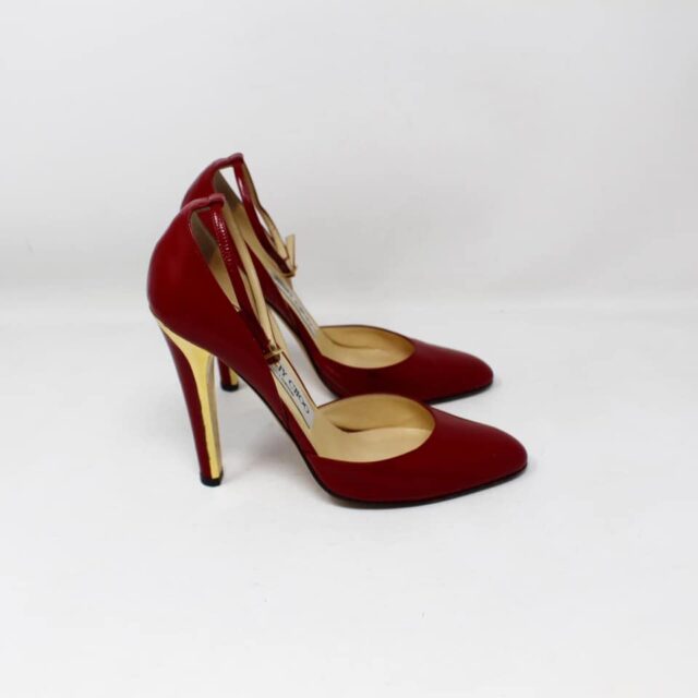 JIMMY CHOO #42925 Red Leather Heels (US 6.5 EU 36.5) 2