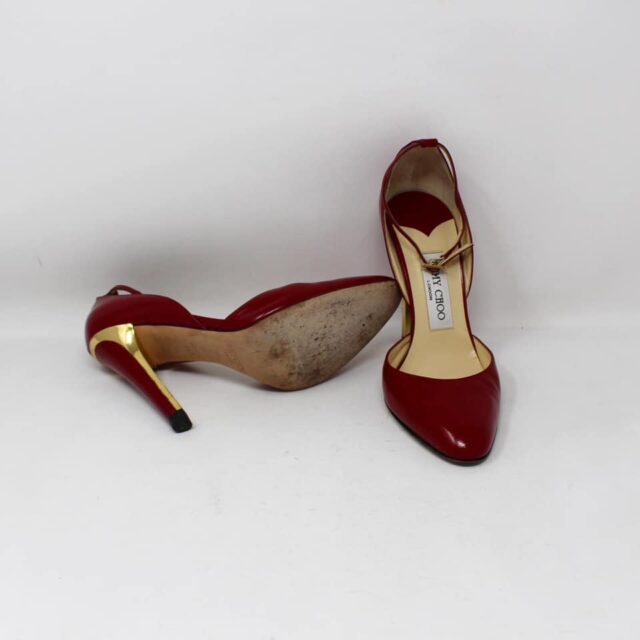 JIMMY CHOO #42925 Red Leather Heels (US 6.5 EU 36.5) 4