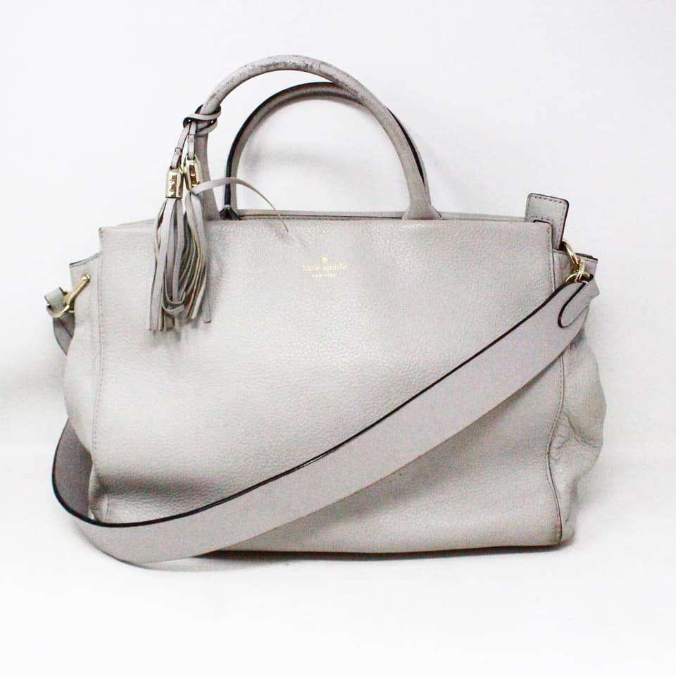 KATE SPADE #43074 Grey Pebbled Leather Handbag 1