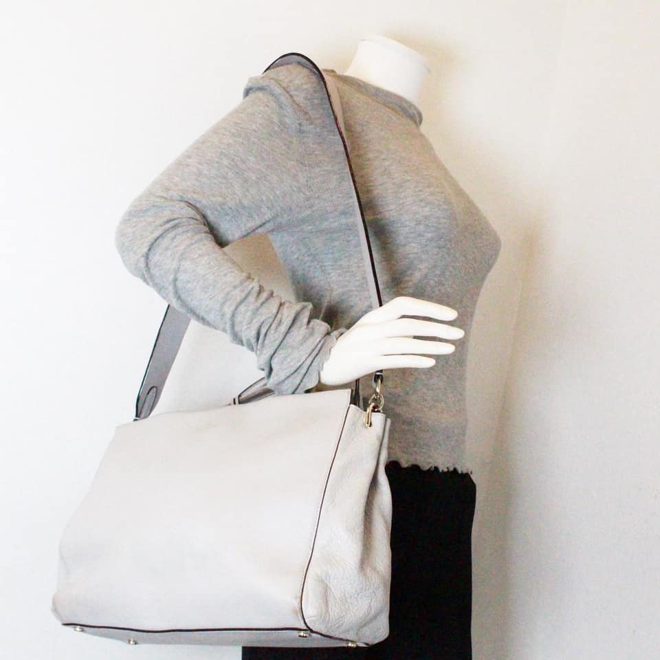 KATE SPADE #43074 Grey Pebbled Leather Handbag 8