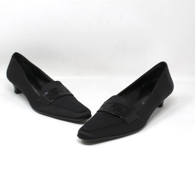 SALVATORE FERRAGAMO #42947 Black Leather Heels (US 6 EU 36) 1