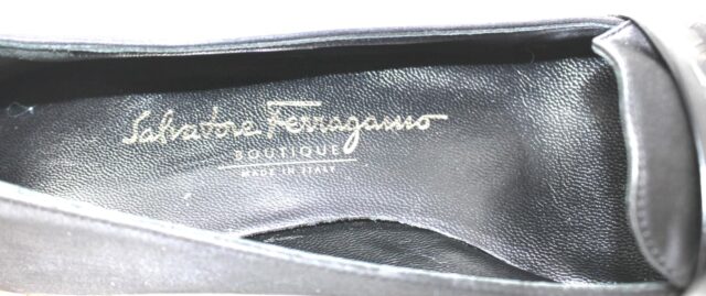 SALVATORE FERRAGAMO #42947 Black Leather Heels (US 6 EU 36) 9