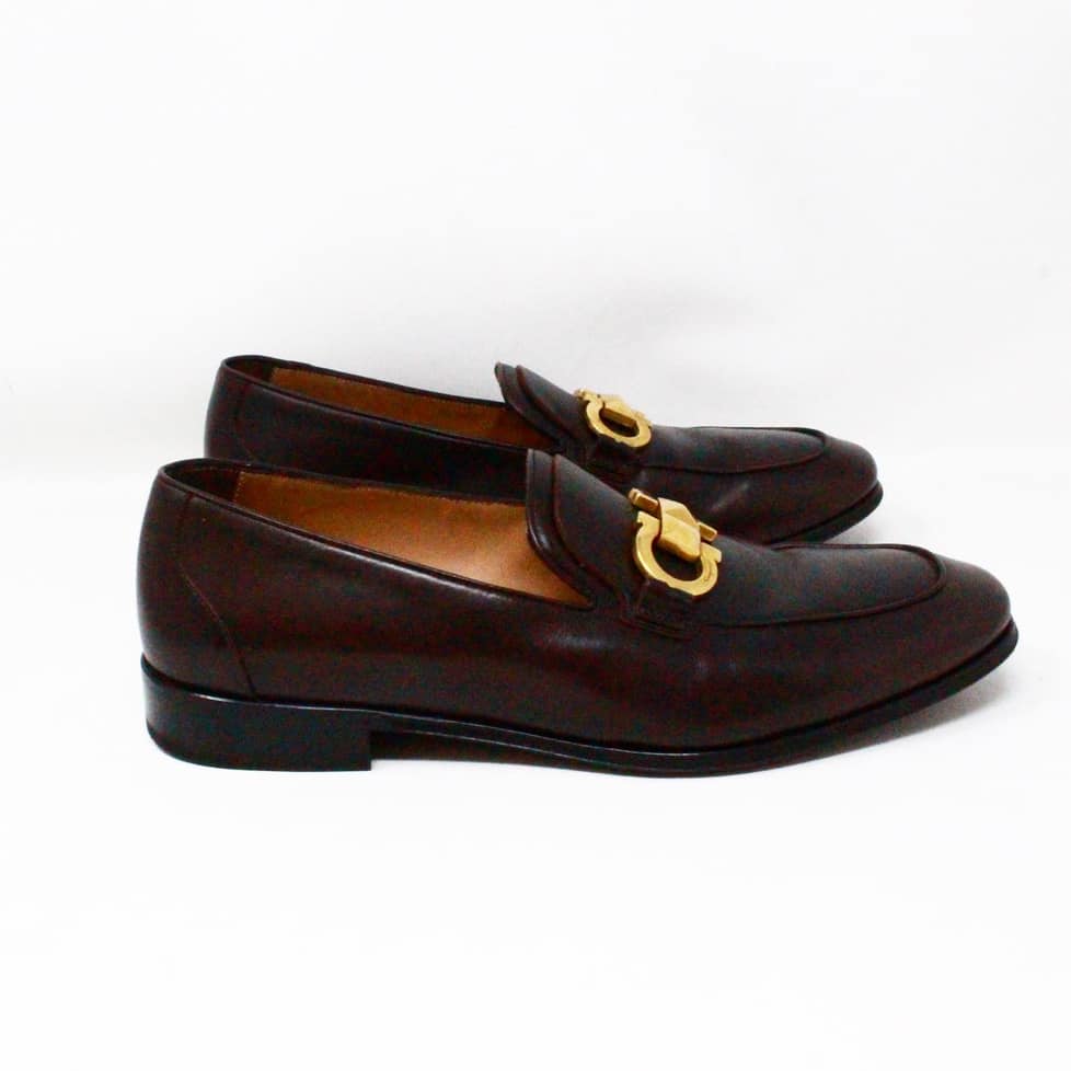 SALVATORE FERRAGAMO #43035 Mens Brown Leather Shoes (US 10.5 EU 41.5) 2