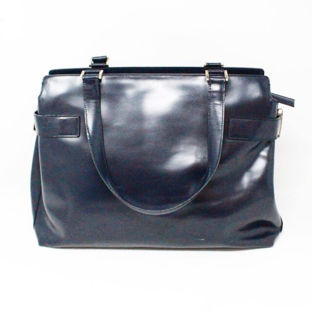 SALVATORE FERRAGAMO #43130 Gancini Blue Leather Handbag 2