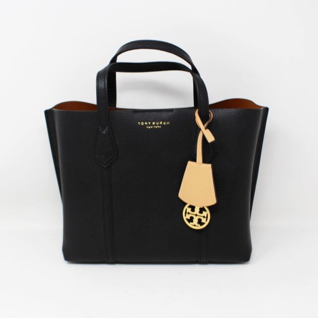 TORY BURCH #42959 Small Perry Black Leather Tote Bag 1