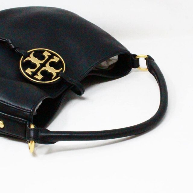 TORY BURCH #43047 Miller Metal Black Leather Handbag 6