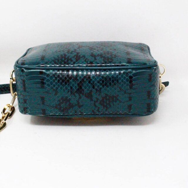 VERSACE #43059 Collection Turquoise Snake Print Crossbody Bag 5